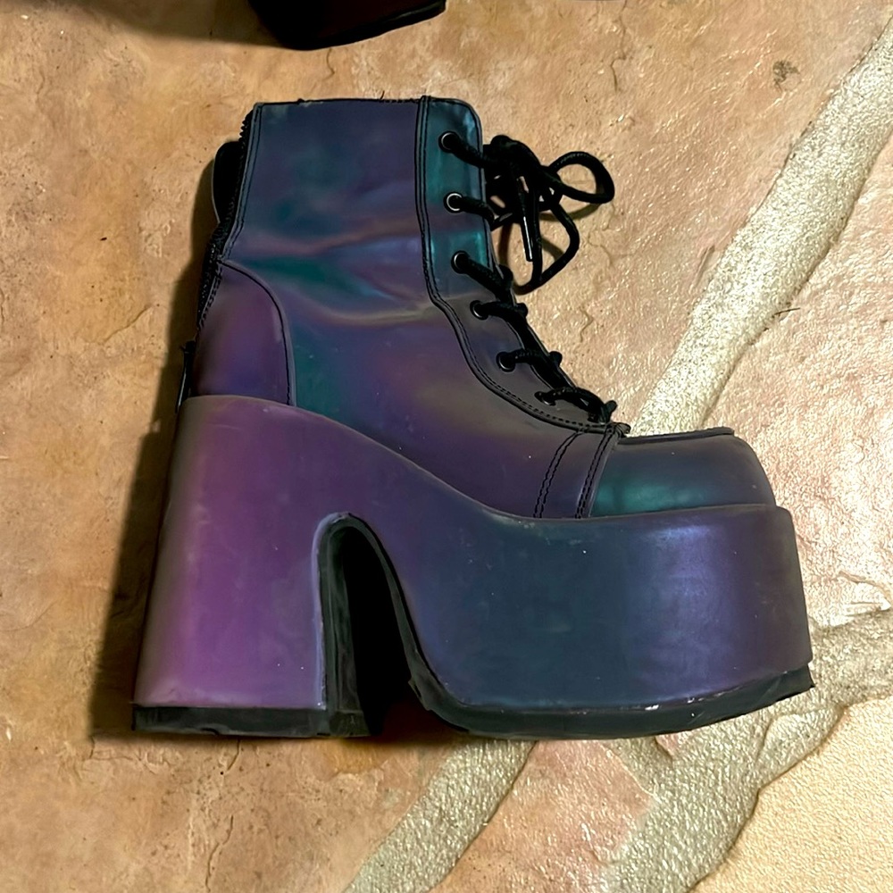 Camel Purple Green Reflective Rave Royalty Festival Platforms